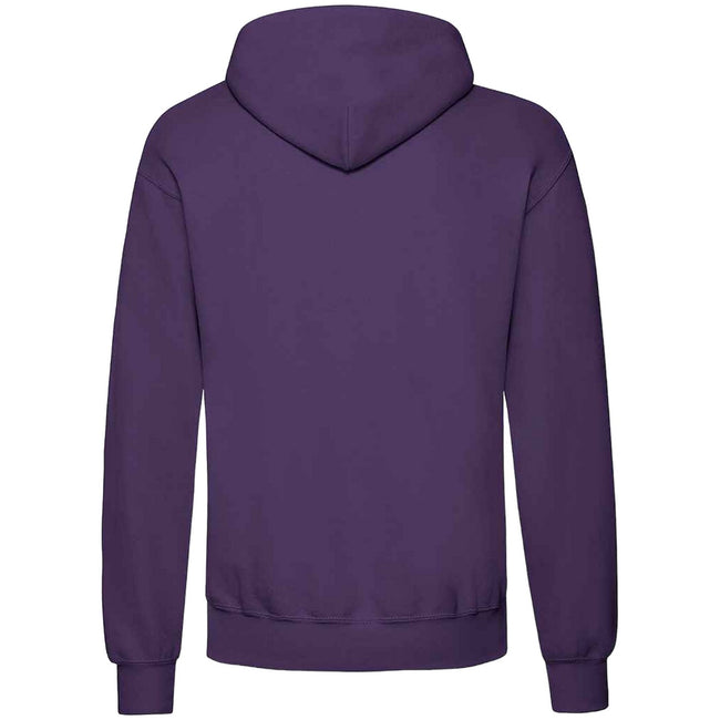 Purple - Back - Fruit Of The Loom Unisex Adults Classic Hooded Sweatshirt