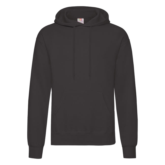 Black - Side - Fruit Of The Loom Unisex Adults Classic Hooded Sweatshirt