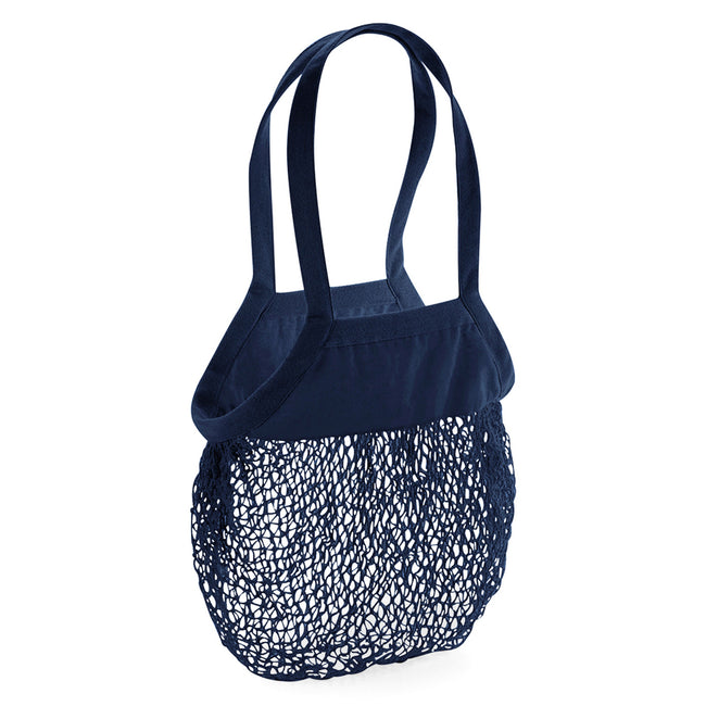 Navy - Front - Westford Mill Organic Cotton Mesh Grocery Bag