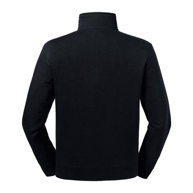 Black - Back - Russell Mens Authentic Quarter Zip Sweatshirt