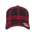 Black-Red - Front - Flexfit By Yupoong Tartan Plaid Cap