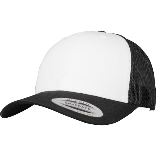 Black-White-Black - Front - Flexfit By Yupoong Retro Trucker Coloured Front Cap