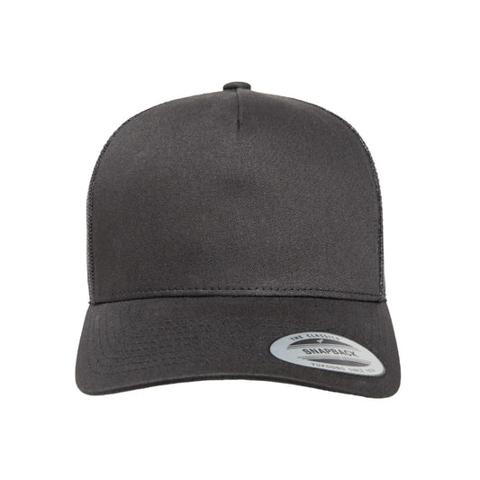 Black - Front - Flexfit By Yupoong 5 Panel Retro Trucker Cap