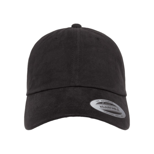 Black - Front - Flexfit By Yupoong Peached Cotton Twill Dad Cap