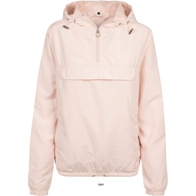 Light Pink - Front - Build Your Brand Womens-Ladies Basic Pullover Jacket