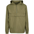 Olive - Front - Build Your Brand Unisex Adults Basic Pullover Jacket