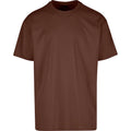 Chocolate Brown - Front - Build Your Brand Unisex Adults Heavy Oversized Tee