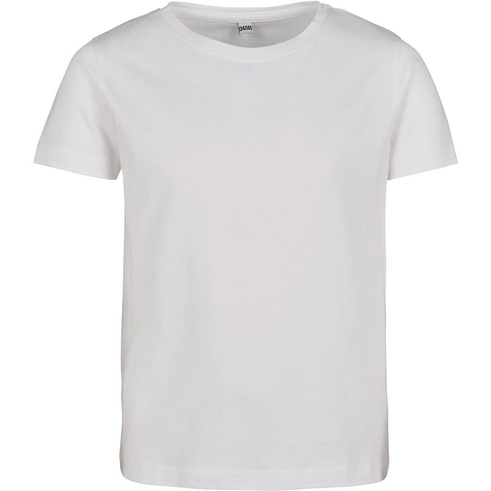 White - Front - Build Your Brand Girls Short-Sleeved T-Shirt