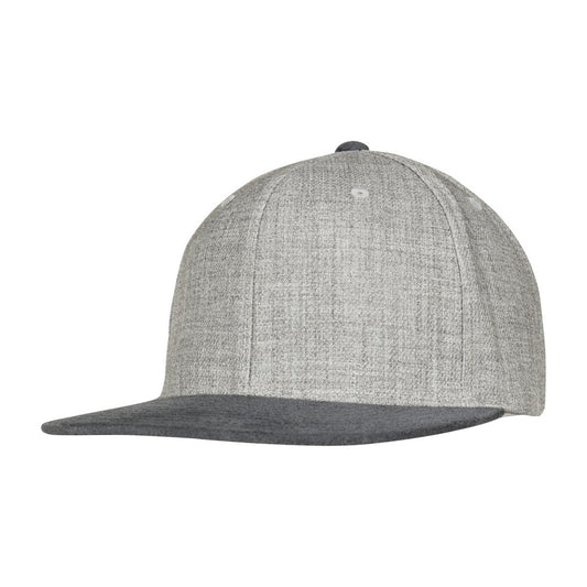 Grey-Grey - Front - Flexfit by Yupoong Unisex Melange Velour Snapback Cap