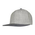 Grey-Grey - Front - Flexfit by Yupoong Unisex Melange Velour Snapback Cap