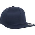 Navy - Front - Flexfit by Yupoong Unisex Organic Cotton Snapback Cap
