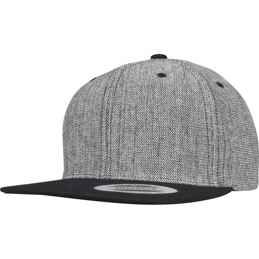 Black-Melange-Black - Front - Flexfit By Yupoong Unisex Melange Solid Snapback Cap