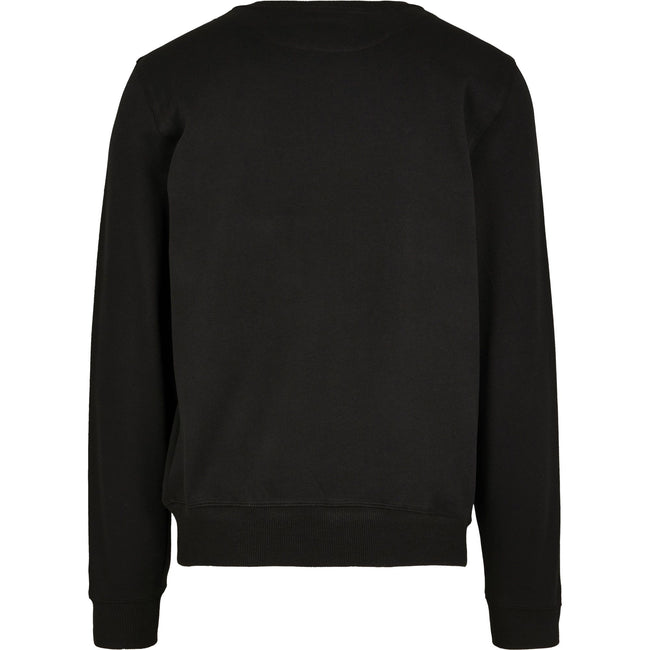 Black - Back - Build Your Brand Mens Premium Crew Neck Sweater