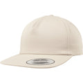 Khaki - Front - Yupoong Flexfit Unisex Unstructured 5 Panel Snapback Cap
