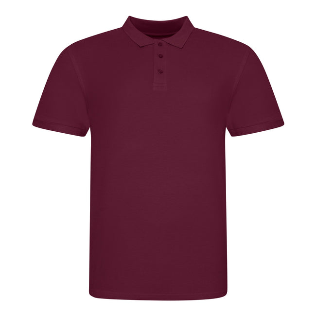 Burgundy - Front - AWDis Just Polos Mens The 100 Polo Shirt