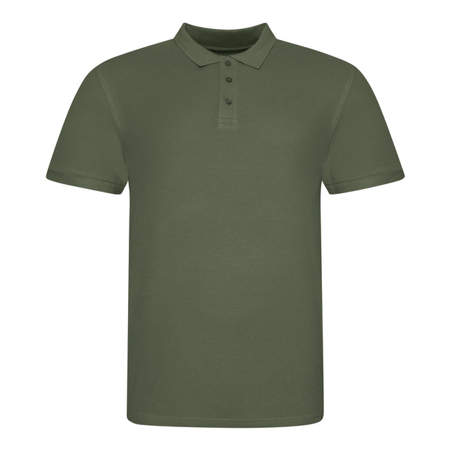 Earthy Green - Front - AWDis Just Polos Mens The 100 Polo Shirt