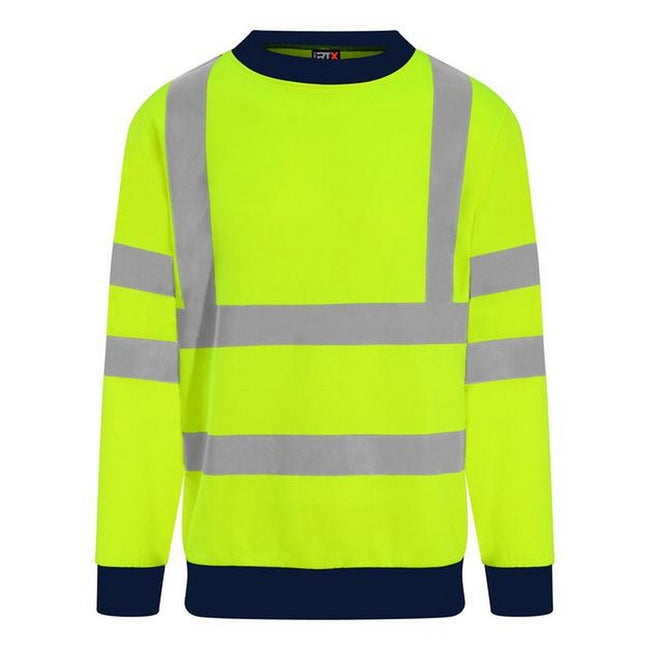 Yellow-Navy - Front - PRO RTX Mens High Visibility Sweatshirt
