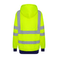 Yellow-Navy - Back - Pro RTX High Visibility Unisex Adults Reflective Hoodie
