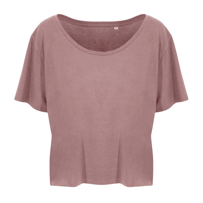 Dusty Pink - Front - Ecologie Womens-Laides Daintree EcoViscose Cropped T-Shirt