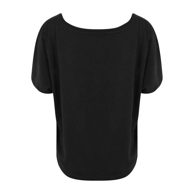 Jet Black - Back - Ecologie Womens-Laides Daintree EcoViscose Cropped T-Shirt