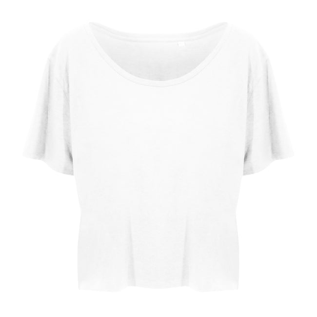 Arctic White - Front - Ecologie Womens-Laides Daintree EcoViscose Cropped T-Shirt