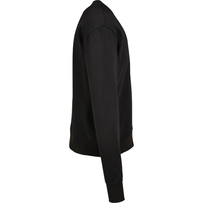 Black - Side - Build Your Brand Unisex Adults Premium Oversize Crew Neck Sweatshirt