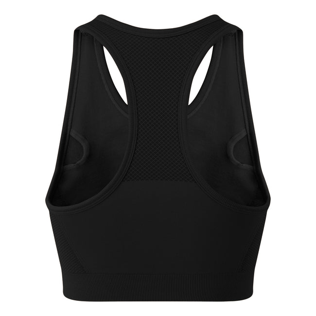 Black - Back - TriDri Womens-Ladies Seamless 3D Fit Multi-Sport Solid Colour Sculpt Sports Bra