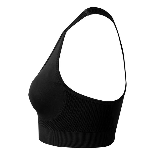 Black - Side - TriDri Womens-Ladies Seamless 3D Fit Multi-Sport Solid Colour Sculpt Sports Bra