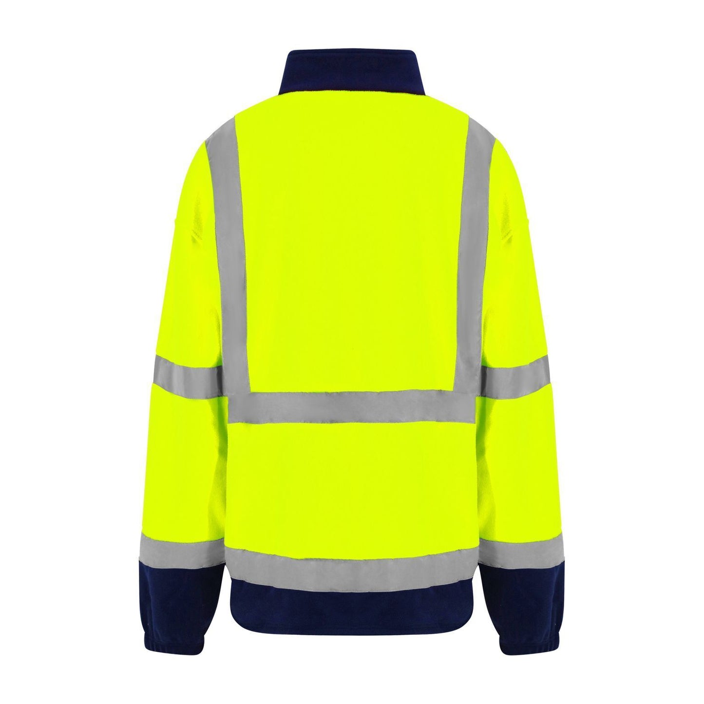 Yellow-Navy - Back - PRO RTX High Visibility Mens Full-Zip Fleece