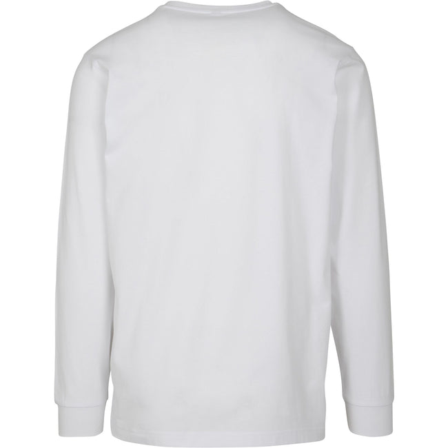 White - Back - Build Your Brand Mens Long Sleeve Jumper