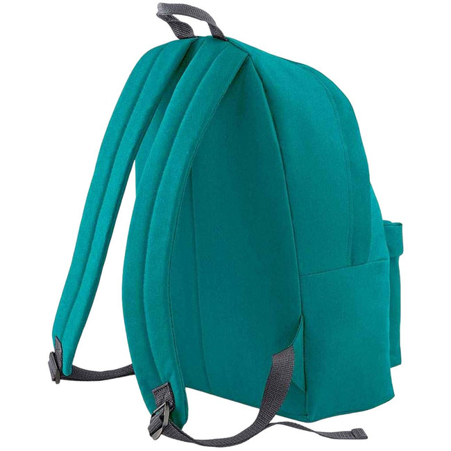 Emerald-Graphite Grey - Back - Bagbase Original Plain Backpack