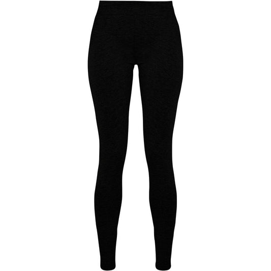 Black - Front - Build Your Brand Womens-Ladies Jersey Stretch Leggings