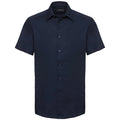 Bright Navy - Front - Russell Collection Mens Oxford Easy-Care Tailored Shirt