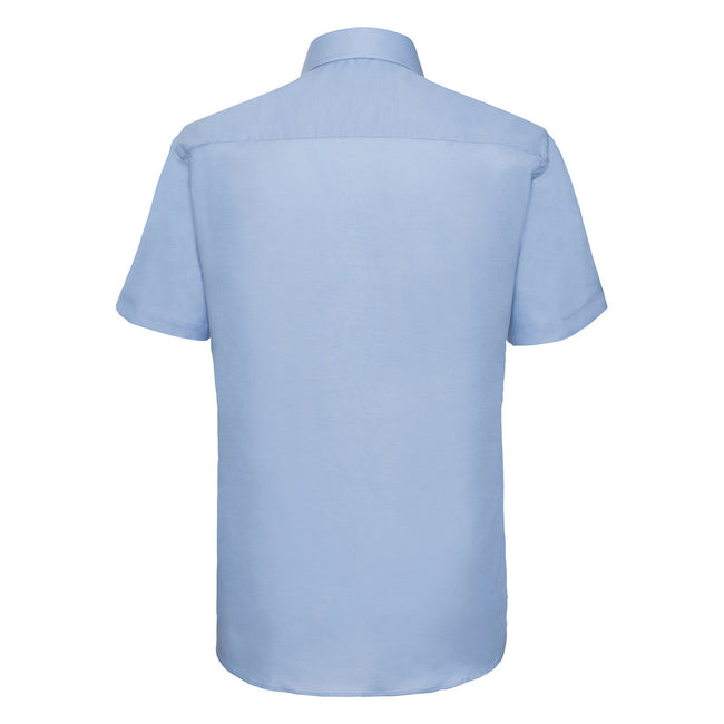 Oxford Blue - Back - Russell Collection Mens Oxford Easy-Care Tailored Shirt