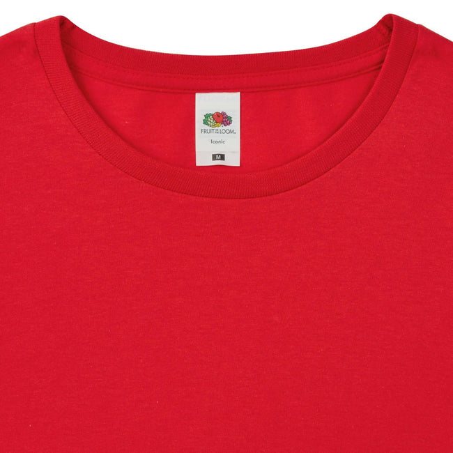 Red - Close up - Fruit Of The Loom Mens Iconic 150 Long-Sleeved T-Shirt