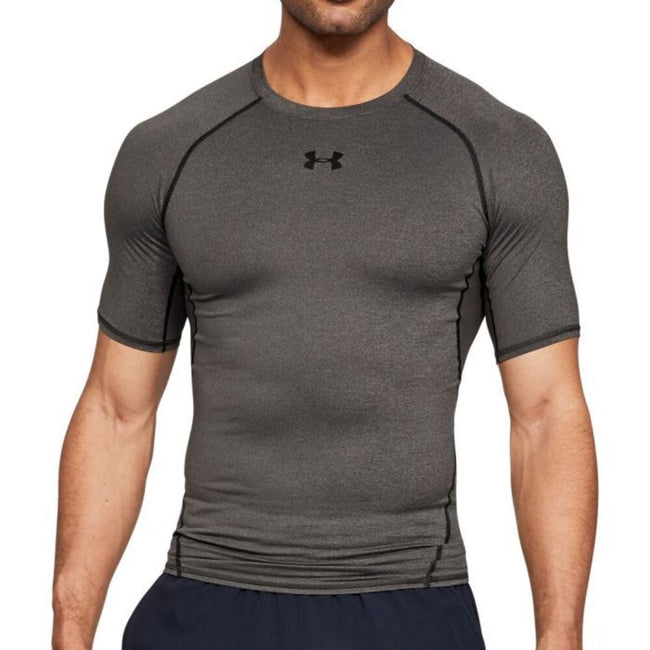 Carbon Heather - Back - Under Armour Mens HeatGear Compression Shirt