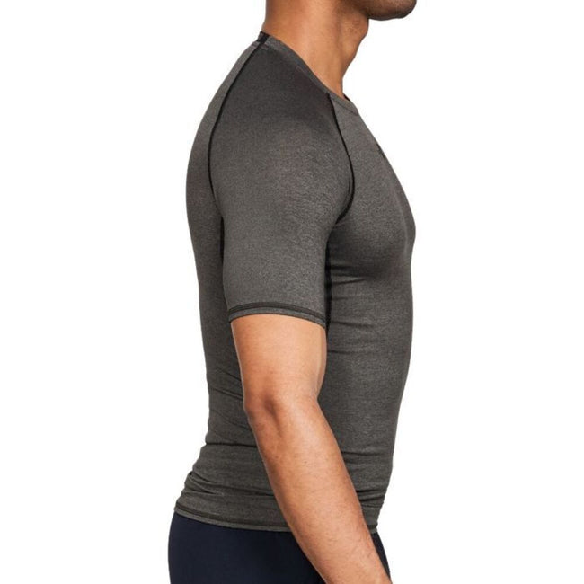 Carbon Heather - Side - Under Armour Mens HeatGear Compression Shirt
