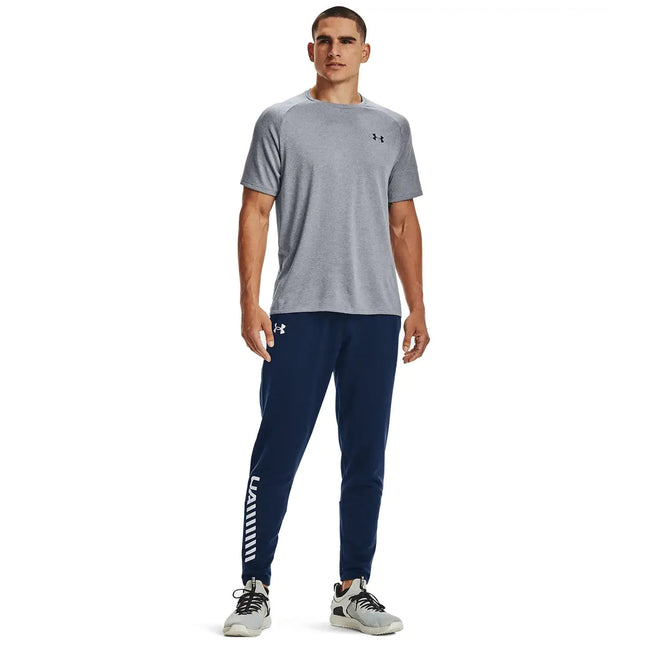 Light Steel Heather-Black - Side - Under Armour Mens Tech T-Shirt