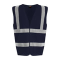 Navy - Front - PRO RTX Unisex Adult Sleeveless Hi-Vis Vest