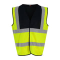 Hi Vis Yellow-Black - Front - PRO RTX Unisex Adult Sleeveless Hi-Vis Vest