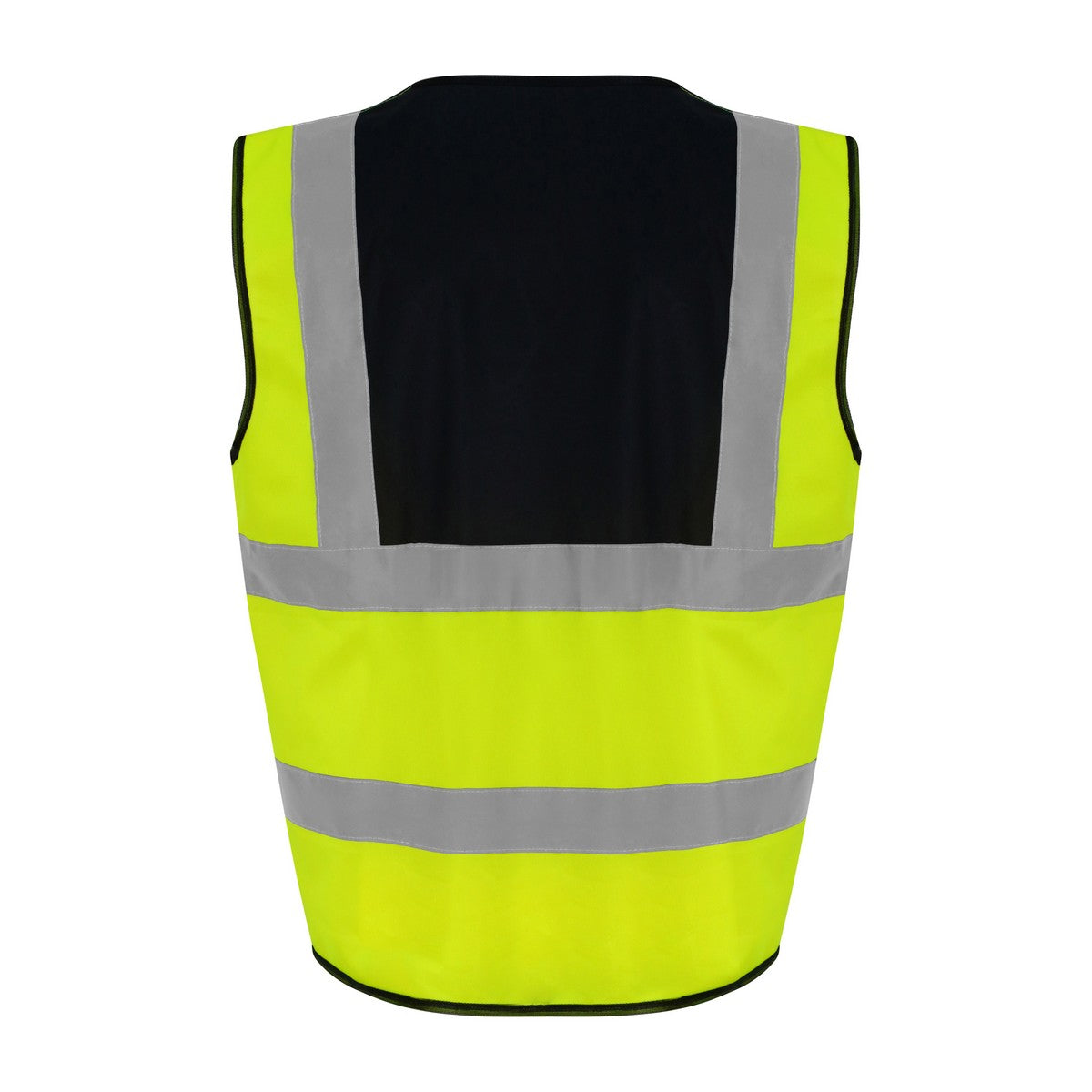 Hi Vis Yellow-Black - Back - PRO RTX Unisex Adult Sleeveless Hi-Vis Vest