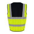 Hi Vis Yellow-Black - Back - PRO RTX Unisex Adult Sleeveless Hi-Vis Vest