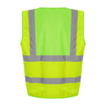 Hi Vis Yellow-Lime - Back - PRO RTX Unisex Adult Sleeveless Hi-Vis Vest