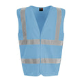 Sky Blue - Front - PRO RTX Unisex Adult Sleeveless Hi-Vis Vest