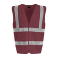 Maroon - Front - PRO RTX Unisex Adult Sleeveless Hi-Vis Vest