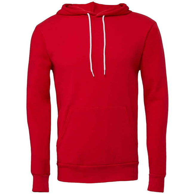 Red - Front - Bella + Canvas Unisex Adult Polycotton Pullover Hoodie