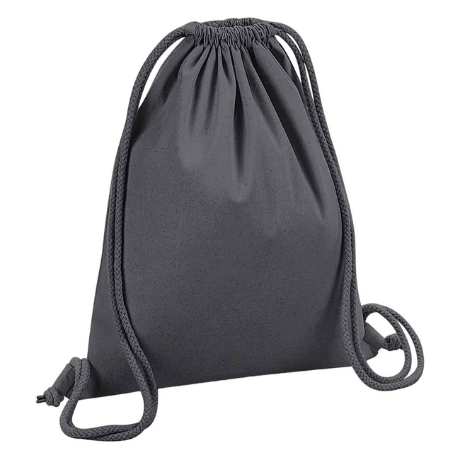 Graphite Grey - Front - Westford Mill Cotton Drawstring Bag