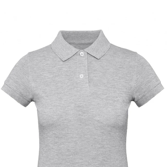 Heather Grey - Back - B&C Womens-Ladies Inspire Polo Shirt