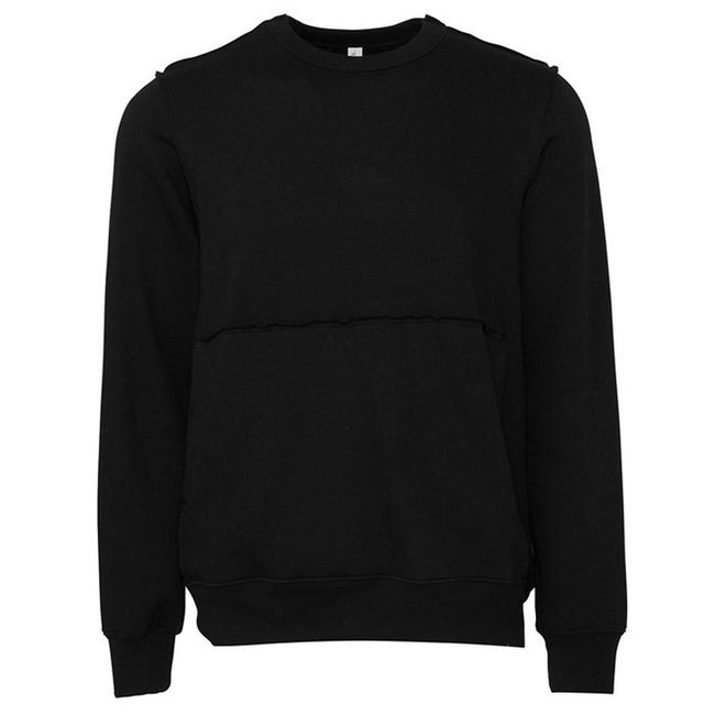 Black - Front - Bella + Canvas Unisex Adult Raw Seam Pullover
