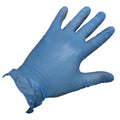 Blue - Side - Result Essential Hygiene Unisex Adult PVC Safety Gloves (Pack of 100)